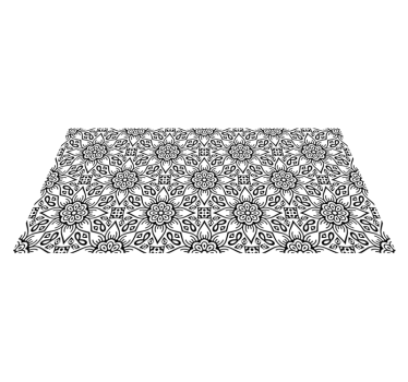Mandala floral preto e branco tapete de mandala - TenStickers
