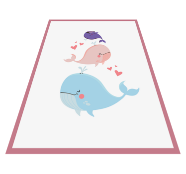 Tapete vinílico para bebés ilustração caprichosa de baleias - TenStickers