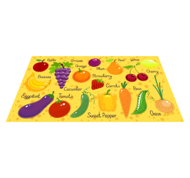 Vegetais com nomes pisos de cozinha - TenStickers