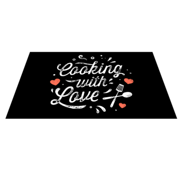 Tapete vinílico frases e textos caso de amor cozinhando - TenStickers
