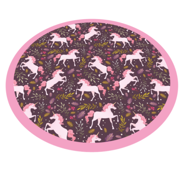 Tapete vinílico de animais círculo de padrão de unicórnio - TenStickers