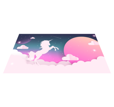 Desenho de unicórnio de arte glitter com tapete de animal de text - TenStickers