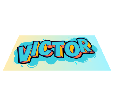 Tapete de vinil 3d personalizável com nome - TenStickers