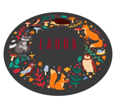 Tapete vinílico para bebés floresta personalizada - TenStickers