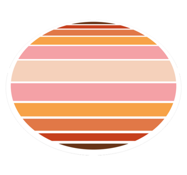 Tapetes de vinil geométricos com círculo solar dos anos 70 - TenStickers