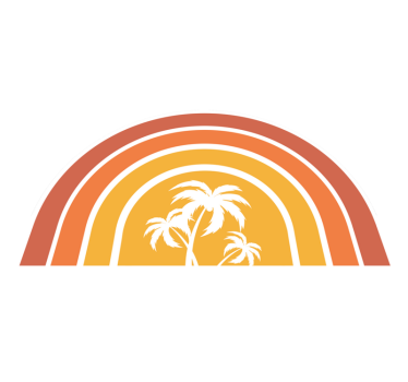 Tapete retro sunset and palms retro - TenStickers