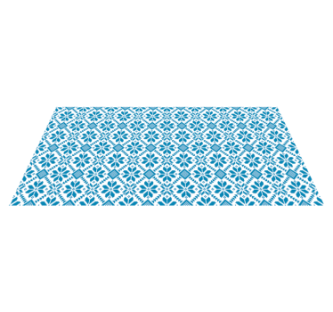 Piso de vinil em mosaico floral azul e branco - TenStickers