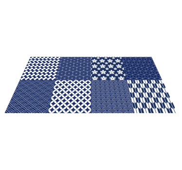 Tapete de vinil azul e branco complexo - TenStickers