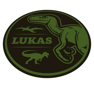Raptor de dinossauro com tapete de animal de texto - TenStickers