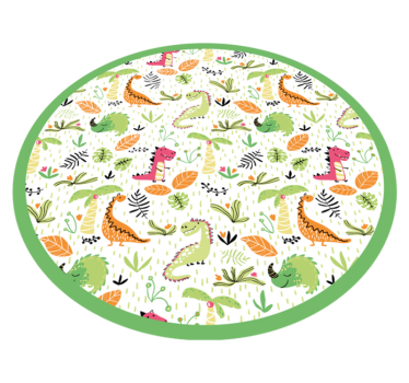 Dinossauro e outros animais com padrão de tapete animal - TenStickers