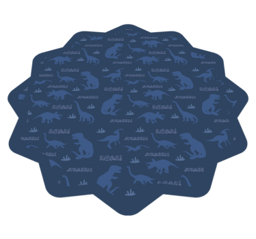 Siluette de dinossauro em um tapete de animal com padrão de fundo - TenStickers