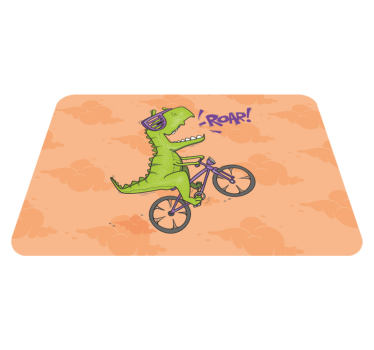 A vida é melhor em uma bicicleta com tapete de animal de dinossau - TenStickers