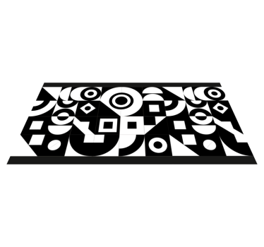 Corredores de tapete de padrão geométrico preto e branco para cor - TenStickers