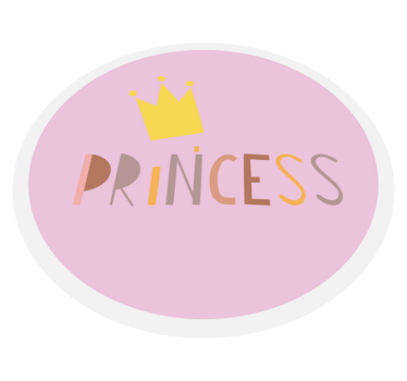 Princesa em tapete de vinil infantil com fundo rosa - TenStickers
