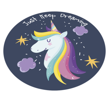 Continue sonhando com carpete de vinil infantil de unicórnio - TenStickers