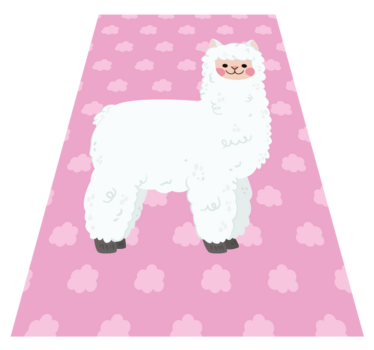 Tapete de vinil rosa nórdico de lhama infantil - TenStickers