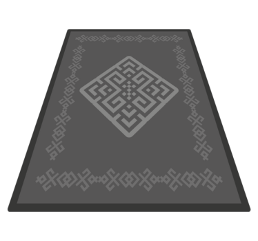 Tapetes retangulares de vinil étnico cinza - TenStickers