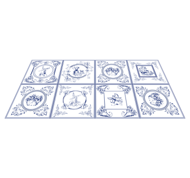 Tapete de azulejos vintage azul - TenStickers