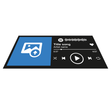 Spotify música com texto e imagem personalizado tapete de vinil - TenStickers