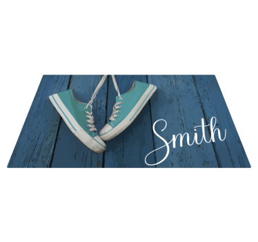 Nome da família com tapete de vinil personalizado convers - TenStickers