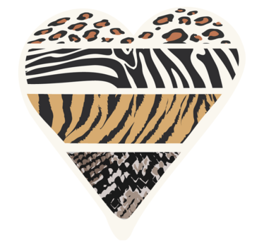 Animal print com coração animal print tapete - TenStickers