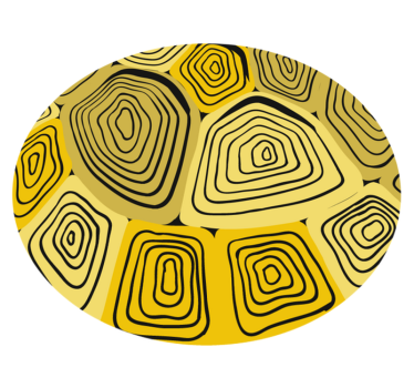 Tapete amarelo tartaruga com estampa animal - TenStickers