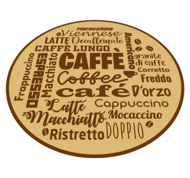 Tapete vinílico frases e textos peça central de café - TenStickers