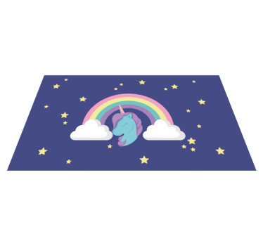 Tapete de vinil de unicórnio arco-íris anime - TenStickers