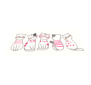 Tapete animal gato de bolinhas - TenStickers
