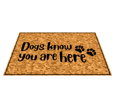 Tapete vinílico frases e textos cães recebem visitantes - TenStickers
