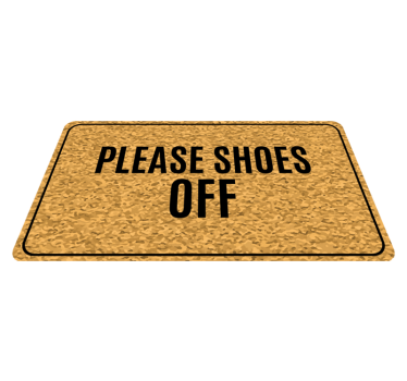 Tapete vinílico frases e textos tire os sapatos por favor - TenStickers