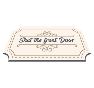 Tapete vinílico frases e textos feche a porta da frente - TenStickers