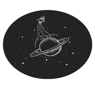 Foguete com estrelas tapete de bebê - TenStickers