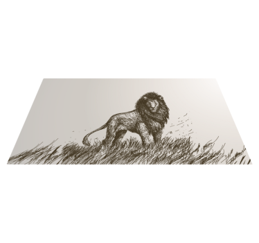 Tapete vinílico de animais reflexo majestoso do leão - TenStickers
