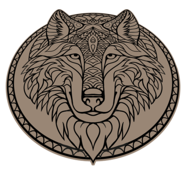 Tapete vinílico de animais desenho de lobo marrom - TenStickers