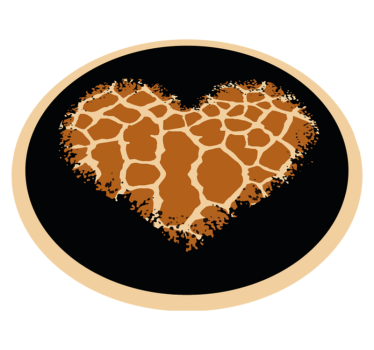 Tapete vinílico estampa de animal girafa coração - TenStickers