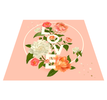 Tapete vinílico juvenil design de flores de amor - TenStickers