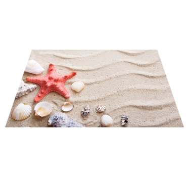 Estrelas do mar e conchas em piso de vinil de casa de banhode are - TenStickers
