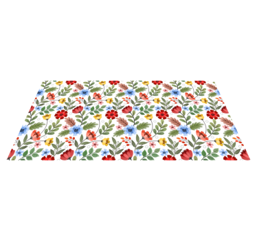 Piso de cozinha vintage com buquê de flores - TenStickers