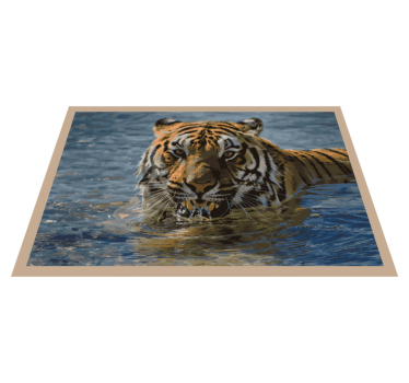 Tapete vinílico de animais tigre na água - TenStickers