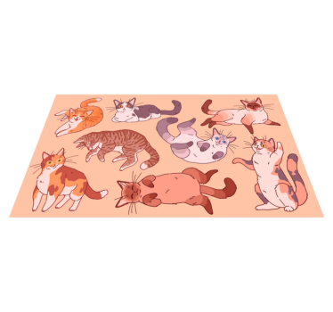 Tapete de vinil animal com cara de gato cinza - TenStickers