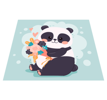 Cara de panda feliz tapete de vinil animal - TenStickers