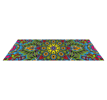 Piso de vinil mosaico mandala multicolor - TenStickers
