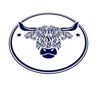 Tapete vinílico de animais emblema da vaca das terras altas - TenStickers