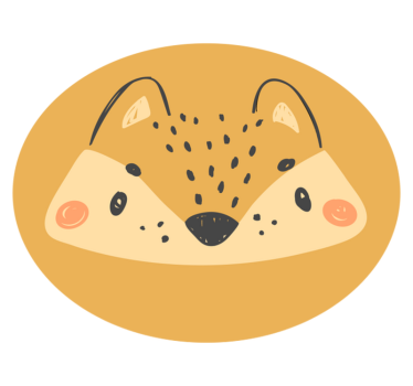 Tapete vinílico para bebés cara de raposa fofa - TenStickers