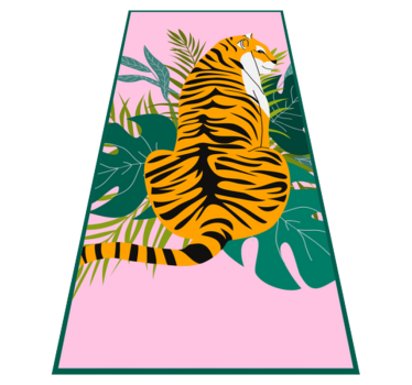 Tapete vinílico de animais cena de tigre tropical - TenStickers
