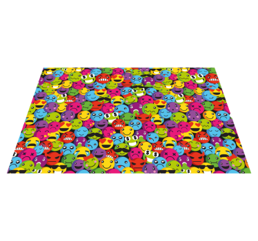 Tapete vinílico juvenil expressões emoji coloridas - TenStickers