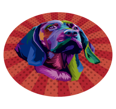 Tapete vinílico de animais retrato colorido de cachorro - TenStickers