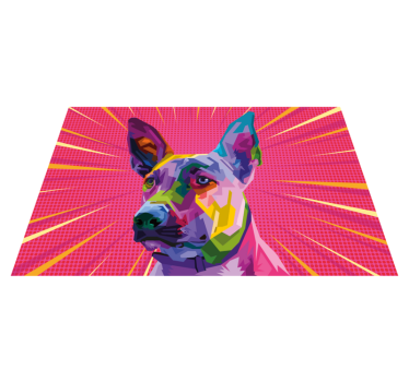 Tapete vinílico de animais arte canina vibrante - TenStickers