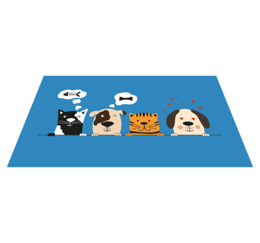 Espiando cães e gatos tapete de vinil animal - TenStickers